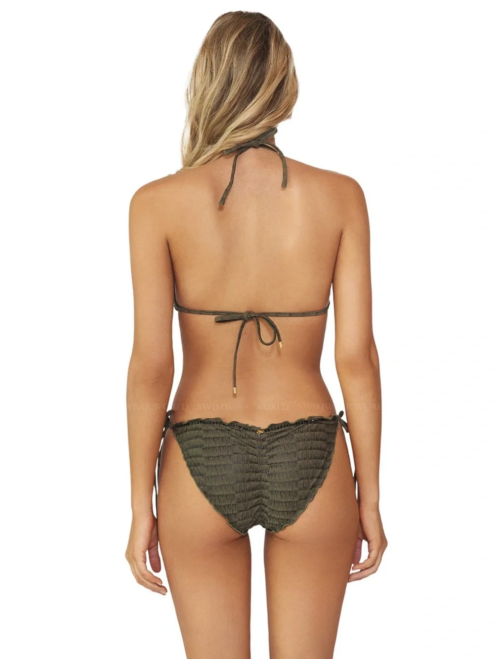 PQ Swim Olive Triangle Bikini Set
